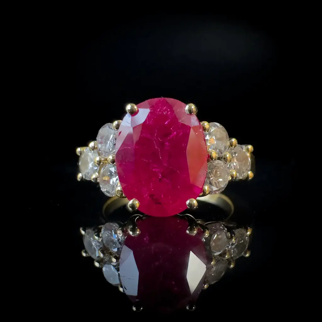 Bague rubis et diamants