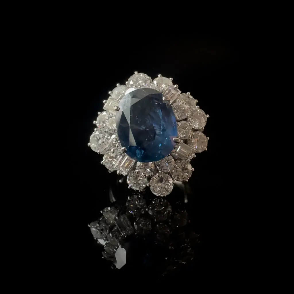 Bague saphir et diamants