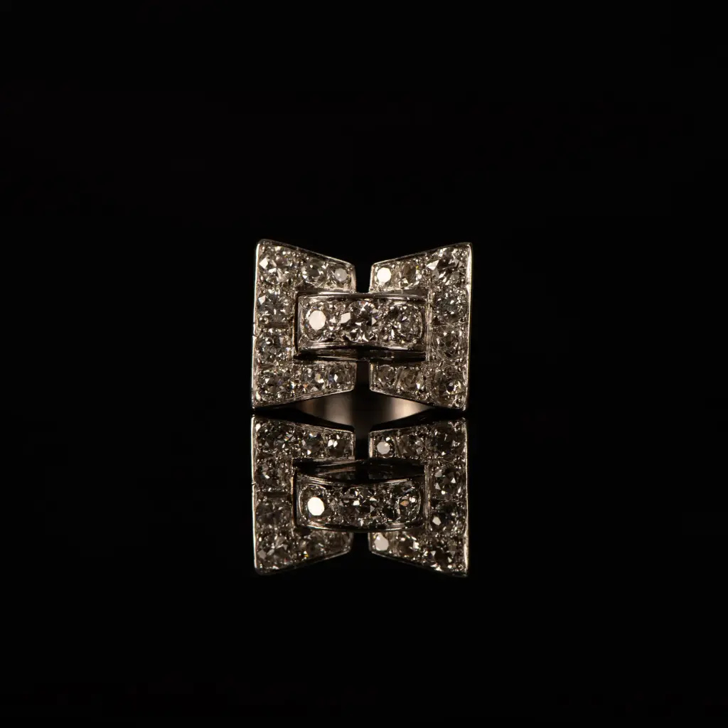 Bague tank diamants