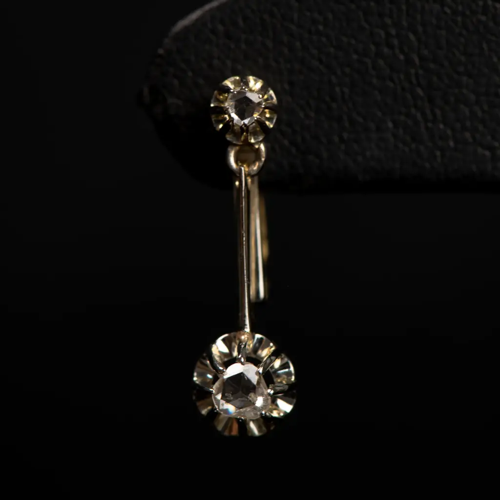Boucles d'oreilles diamants roses