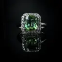Bague tourmaline verte et diamants