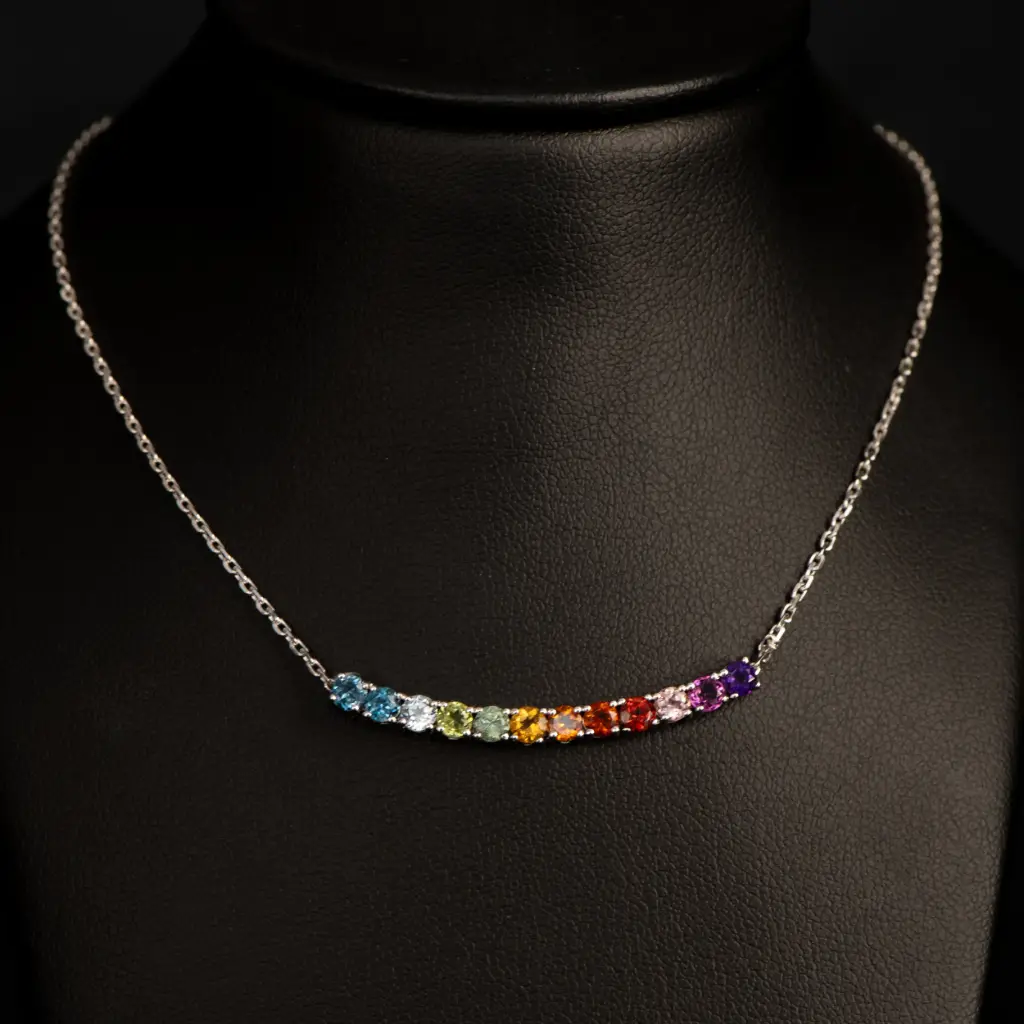Collier rivière de pierres fines