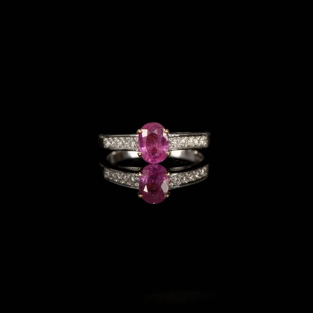 Bague saphir rose & diamants