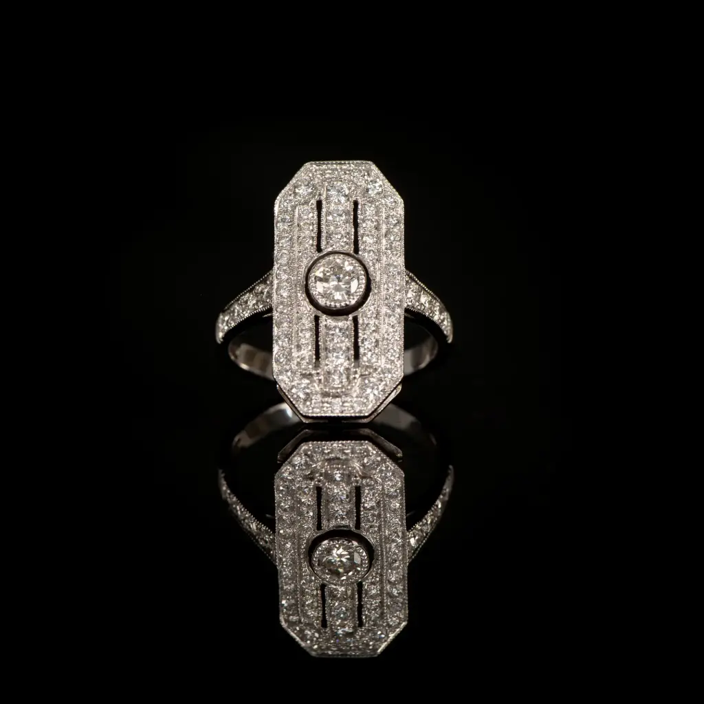 Bague Art-déco diamants