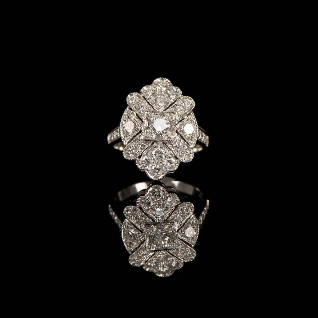 Bague Art-Déco diamants