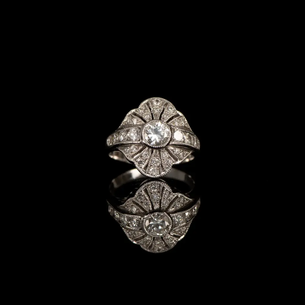 Bague Art-déco diamants