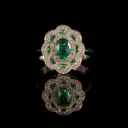 Bague émeraudes et diamants