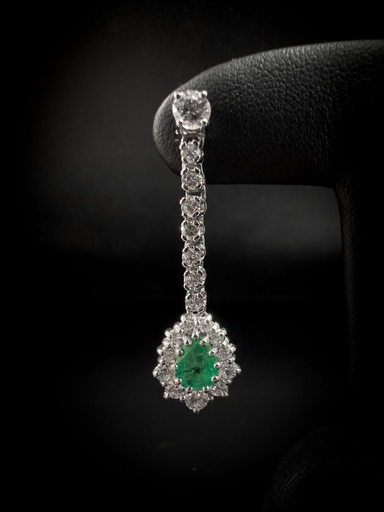 [PB10570] Boucles d'oreilles émeraudes et brillants 