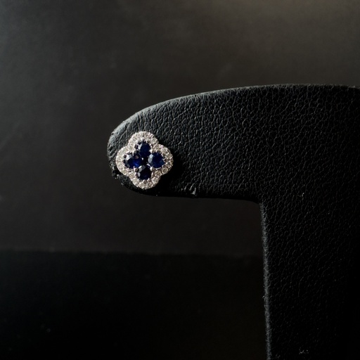 [BOP28SAW] Boucles d'oreilles Saphirs et Brillants