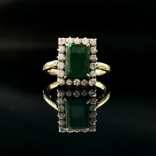 [PB9988] Bague Emeraude & diamants