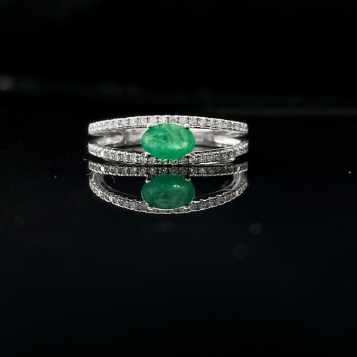 [1.7169.E1] Bague émeraude et diamants