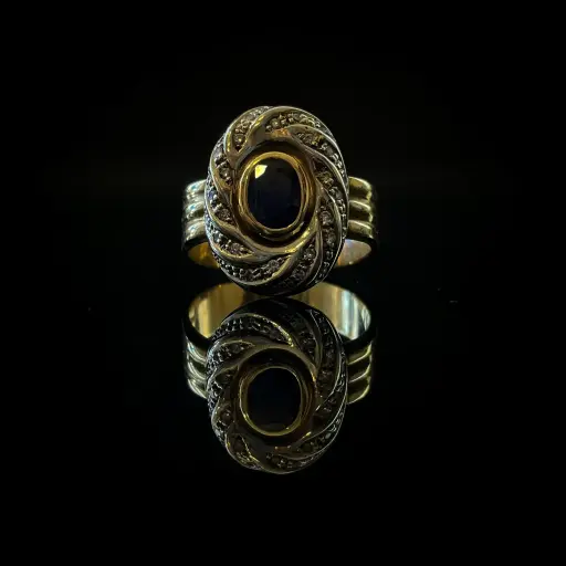 [PB11019] Bague Saphir & Diamants