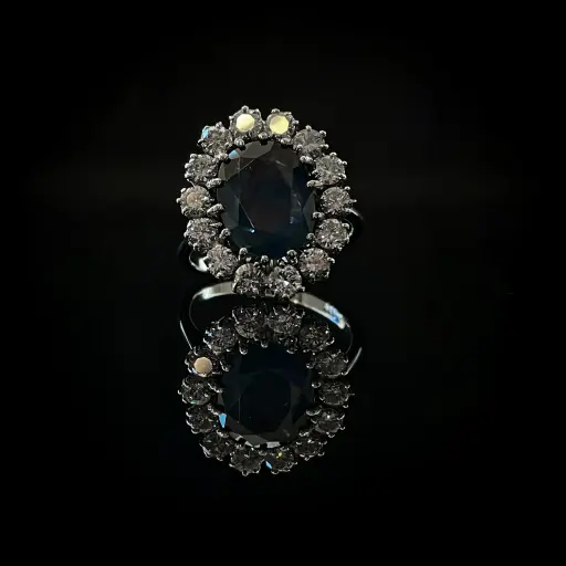 [PB11038] Bague saphir et diamants