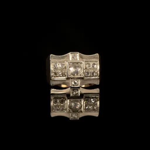 [PB11736] Bague Tank Diamants