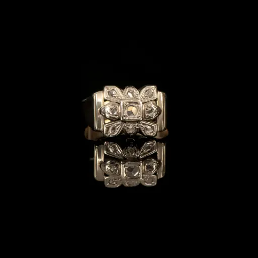 [PB11536] Bague Tank Diamants