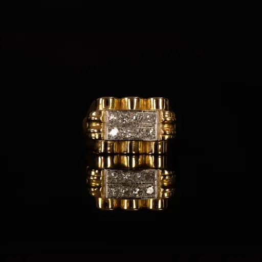 [PB12154] Bague Tank & diamants