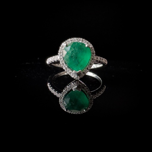 [SJIA264E001] Bague émeraude et diamants