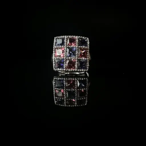 [PB12057] Bague Tourmaline & Iolite
