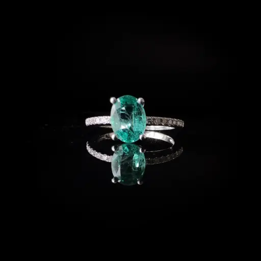 [1.6023.E1] Bague Emeraude et Brillants