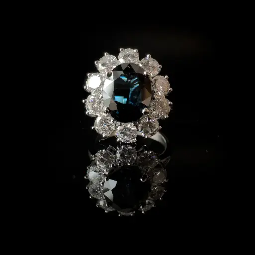 [PB12398] Bague Marguerite Saphir & Diamants