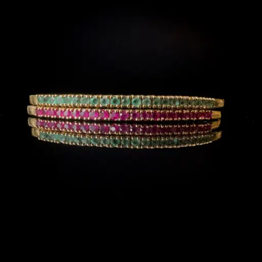 [PB11918] Bracelet Jonc Diamant, Rubis & Emeraude