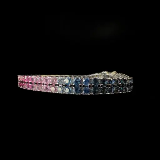 [BSARIV02BW] Bracelet rivière de saphirs