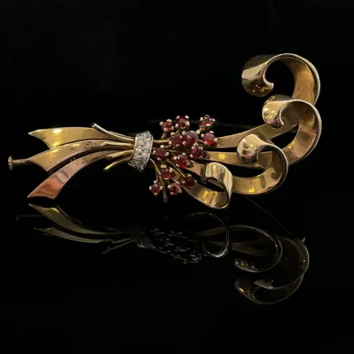 [PB9465] Broche Rubis & Diamants
