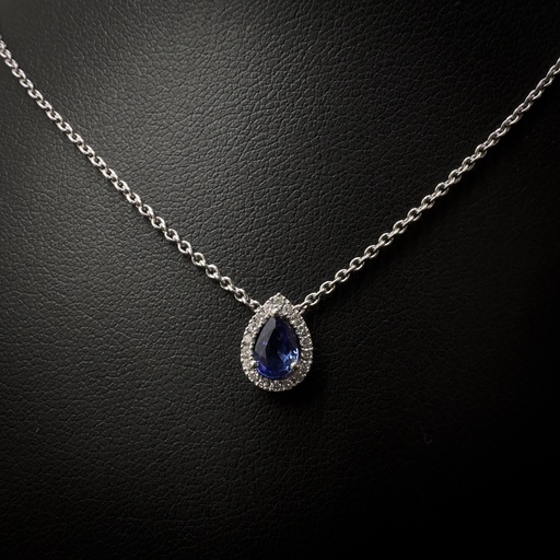 [7VN563GSB] Collier Saphir et Brillants