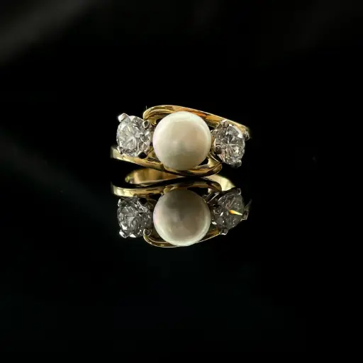 [PB9157] Bague Perle & Diamants