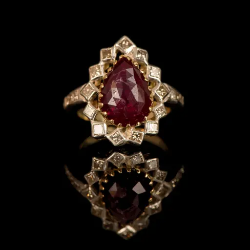 [PB12675] Bague rubis et diamants