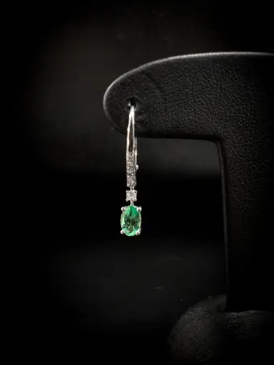 [ROB 7W317GEB2] Boucles d'oreilles émeraudes et diamants