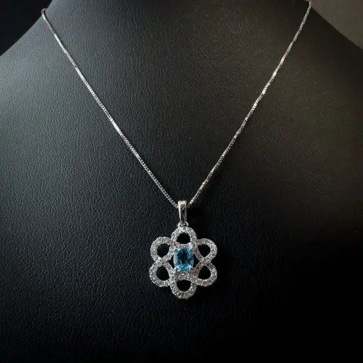 [HD-4201] Pendentif topaze et diamants