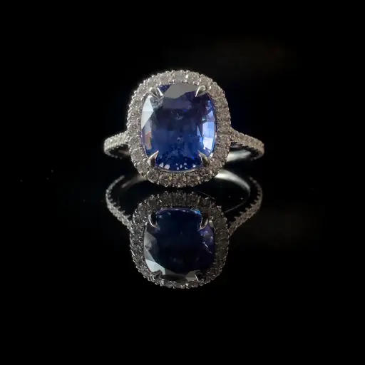 [PB13102] Bague saphir et diamants