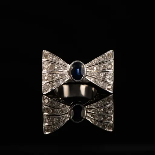 [PB12776] Bague saphir et brillants