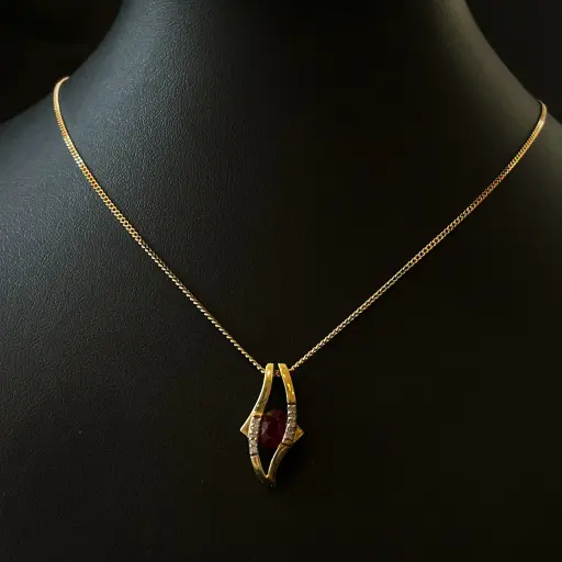 [PB11026] Pendentif rubis et brillants