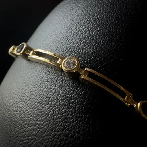 [PB12915] Bracelet saphir et brillants