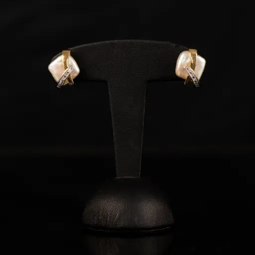 [PB13270] Boucles d'oreilles perles et diamants