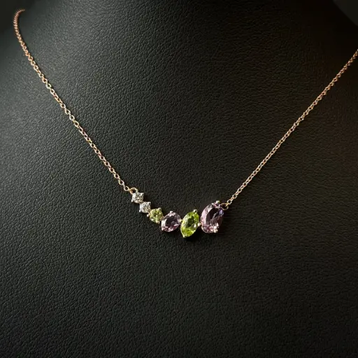 [CLKC04GHP] Collier améthystes, péridots et diamants