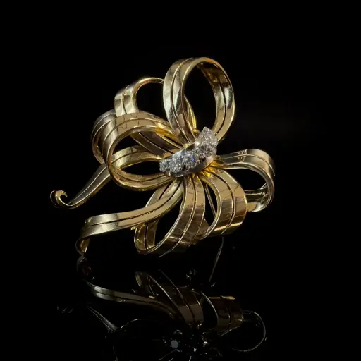 [PB13355] Broche or & brillants