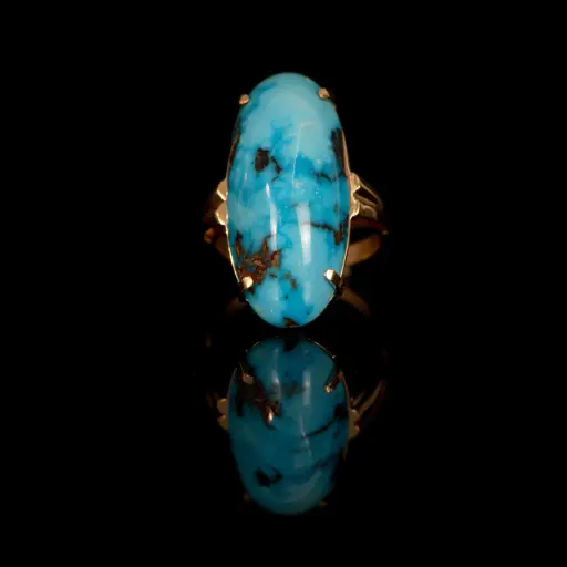 [PB13382A] Bague or & turquoise