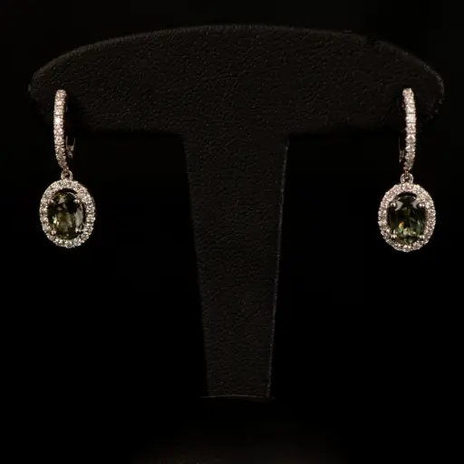 [EX 8387] Boucles d'oreilles tourmalines & diamants