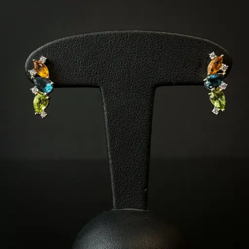 [BOKC06GHY] Boucles d'oreilles Citrine Topaze & Peridot
