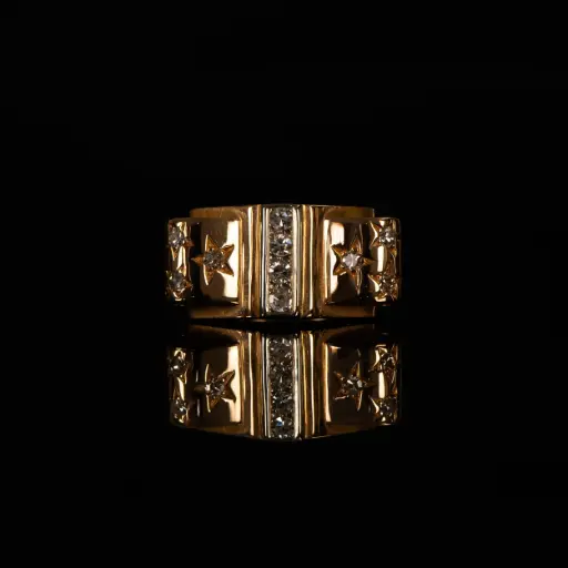 [PB12045] Bague tank Diamants