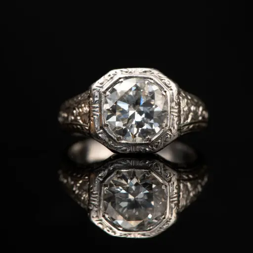 [PB13488] Bague Platine & Diamants AT