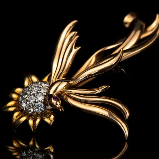 [PB13499] Broche or & brillants