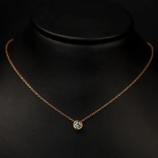 [PEC520R] Collier diamant solitaire