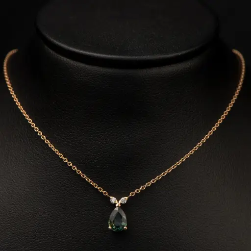 [PP7113PSSVER] Collier Saphir vert & diamants