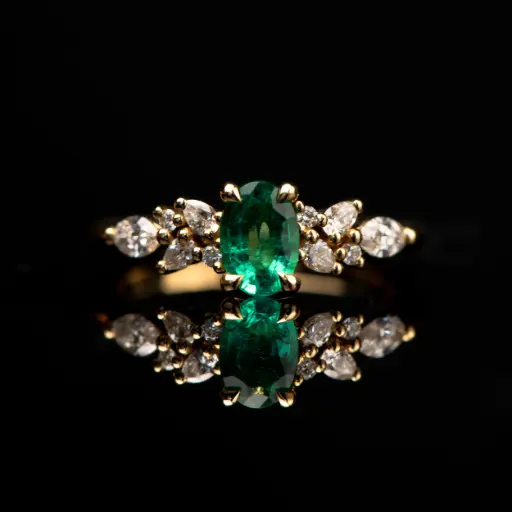 [B7643OVEMJ] Bague Emeraude & Diamants