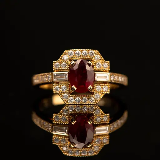 [B1143OVRUJ] Bague Rubis & Diamants