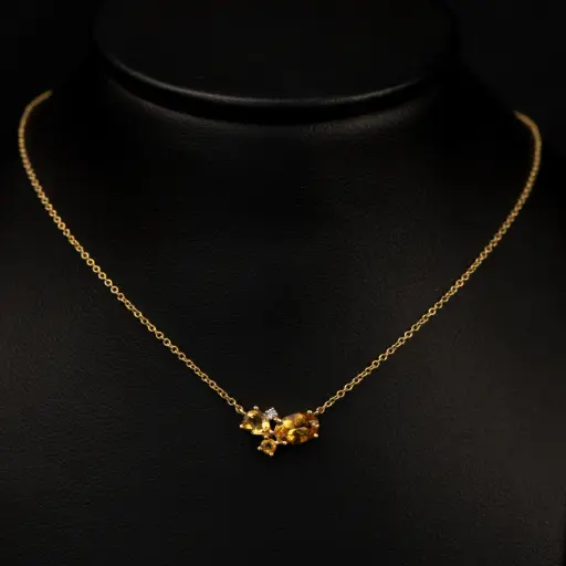 [CLKC01GHY] Collier Citrine & Diamant